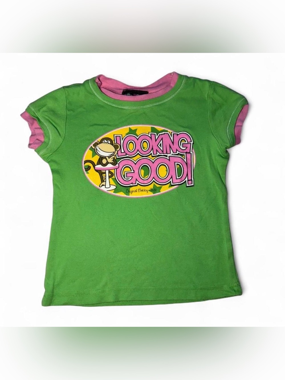Y2K vintage Bobby Jack Monkey limited edition green cotton baby tee 🪷